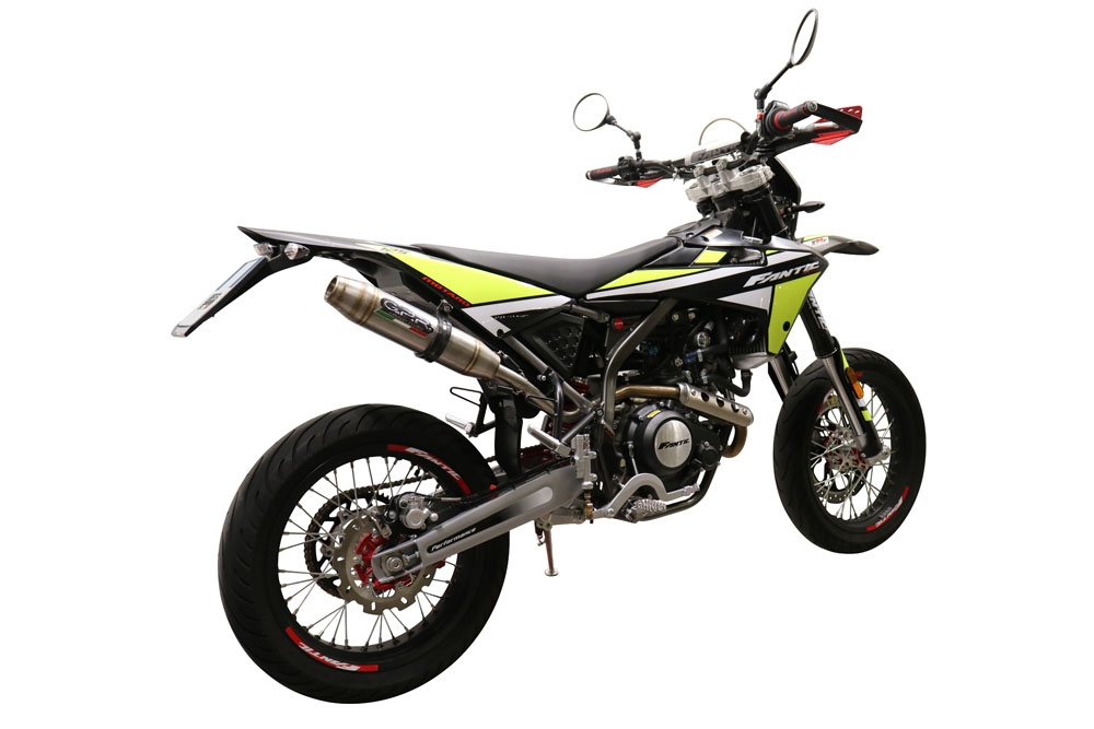 Escape compatível com Fantic Motor XMF 125 2021-2023, Deeptone Inox, Escape legal, homologado, silenciador com db killer removível e tubo de ligação específico 