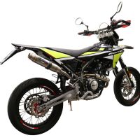 Escape compatível com Fantic Motor XMF 125 2021-2023, Deeptone Inox, Escape legal, homologado, silenciador com db killer removível e tubo de ligação específico 