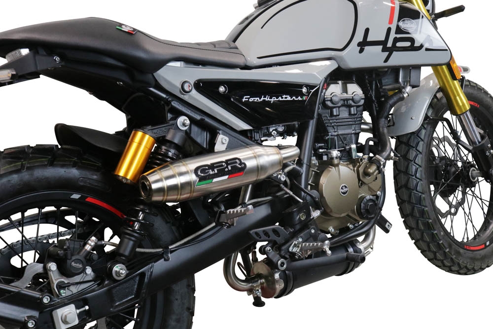 Escape compatível com F.B. Mondial Hps 125 2021-2023, Deeptone Inox, Escape Racing, linha completa, fornecido com coletor específico, artigo sem homologação 