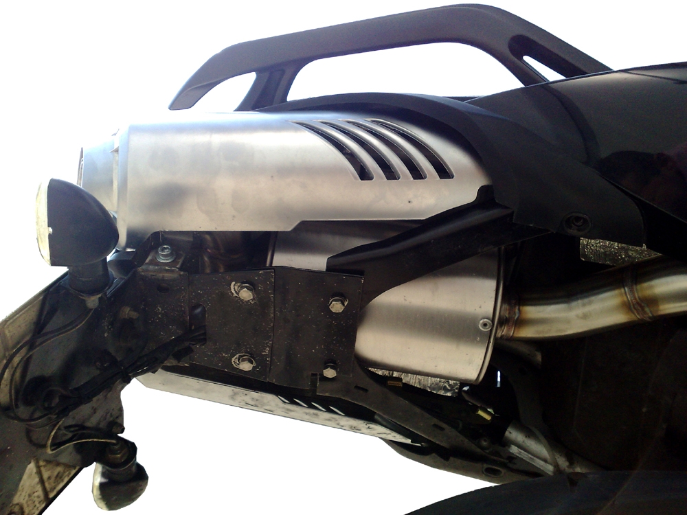 Escape compatível com Yamaha Fz6 600-Fazer S1-S2 2004-2013, Titanium Ghost, Escape legal, homologado, silenciador com db killer removível e tubo de ligação específico 