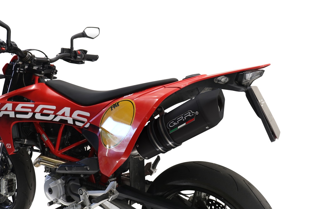 Escape compatível com Gas Gas ES 700 2023-2024, Furore Evo4 Nero, Escape legal, aprovado, com db killer removível, tubo de conexão e conversor catalítico 