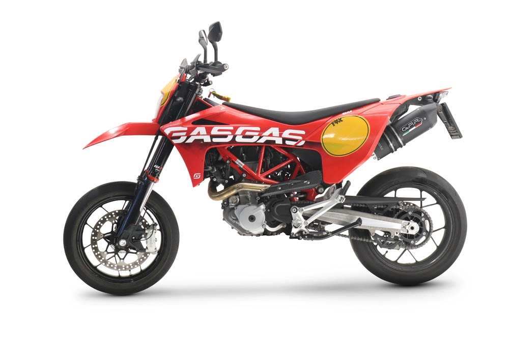 Escape compatível com Gas Gas ES 700 2023-2024, Furore Evo4 Nero, Escape legal, aprovado, com db killer removível, tubo de conexão e conversor catalítico 