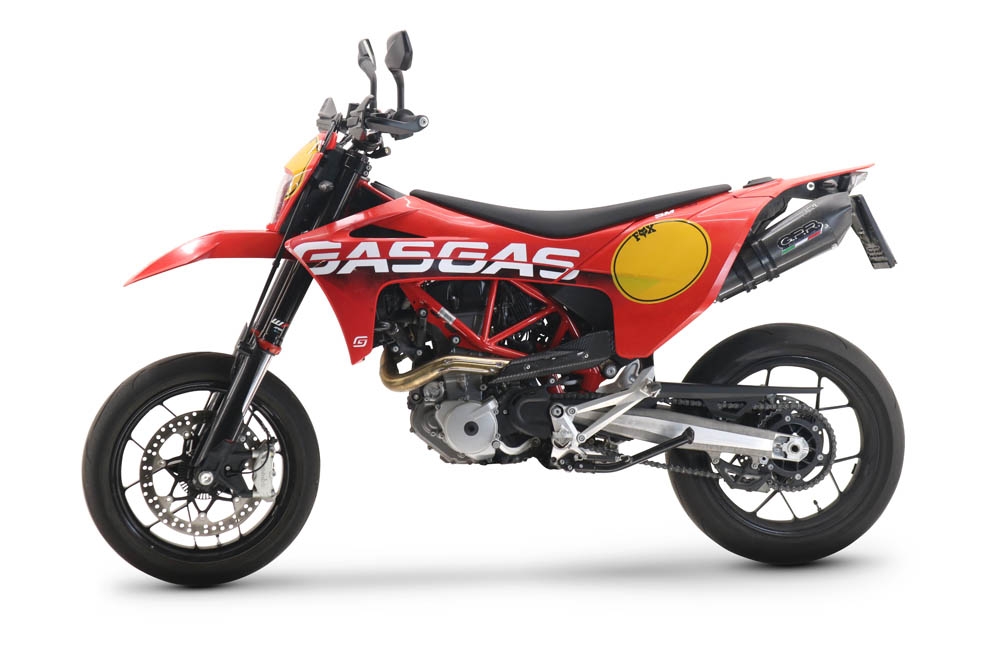 GPR escape compatível com  Gas Gas ES 700 2023-2024, New Grand Prix Evo Poppy, Escape legal, aprovado, com db killer removível, tubo de conexão e conversor catalítico 