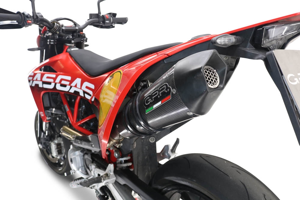 GPR escape compatível com  Gas Gas ES 700 2023-2024, New Grand Prix Evo Poppy, Escape legal, aprovado, com db killer removível, tubo de conexão e conversor catalítico 