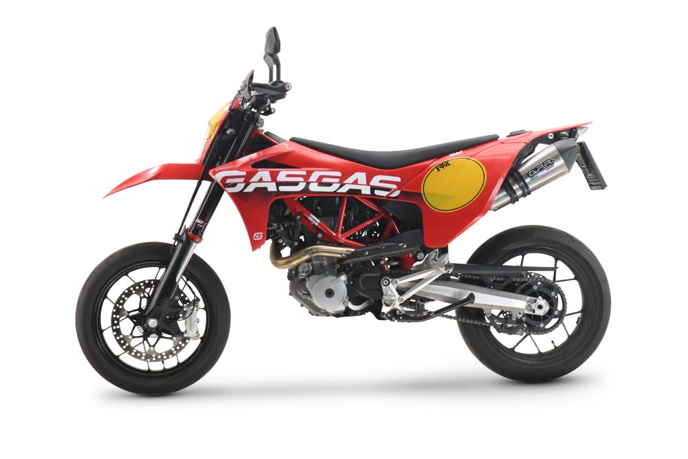 GPR escape compatível com  Gas Gas ES 700 2023-2024, New Grand Prix Evo Titanium, Escape legal, aprovado, com db killer removível, tubo de conexão e conversor catalítico 