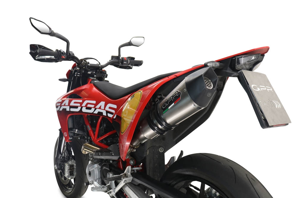 GPR escape compatível com  Gas Gas ES 700 2023-2024, New Grand Prix Evo Titanium, Escape legal, aprovado, com db killer removível, tubo de conexão e conversor catalítico 