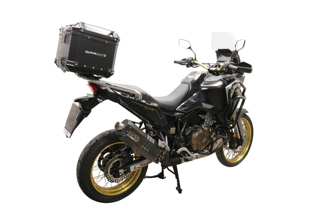 Top case em alumínio, cor prata com placa específica incluída Top case maletas GPR TECH compatível com Honda Crf 1100 L Africa Twin 2020/2024 e5