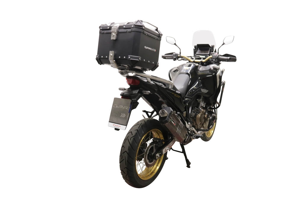 Top case em alumínio, cor prata com placa específica incluída Top case maletas GPR TECH compatível com Honda Crf 1100 L Africa Twin 2020/2024 e5