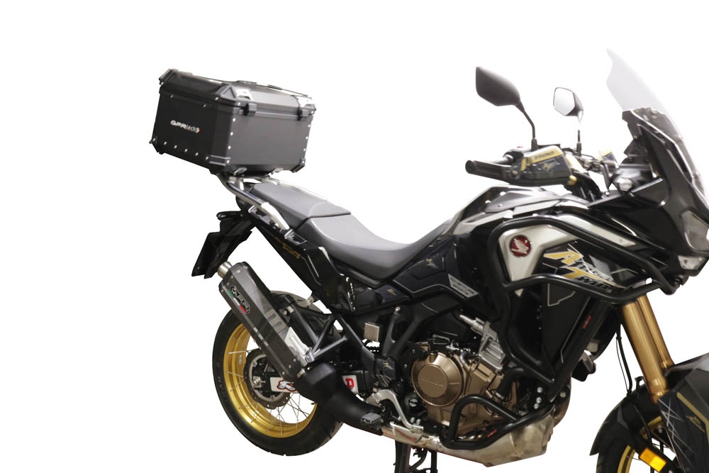 Top case em alumínio, cor preta com placa específica incluída Top case maletas GPR TECH compatível com Honda Crf 1100 L Africa Twin 2020/2024 e5