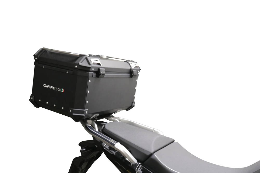 Top case em alumínio, cor preta com placa específica incluída Top case maletas GPR TECH compatível com Honda Crf 1100 L Africa Twin 2020/2024 e5