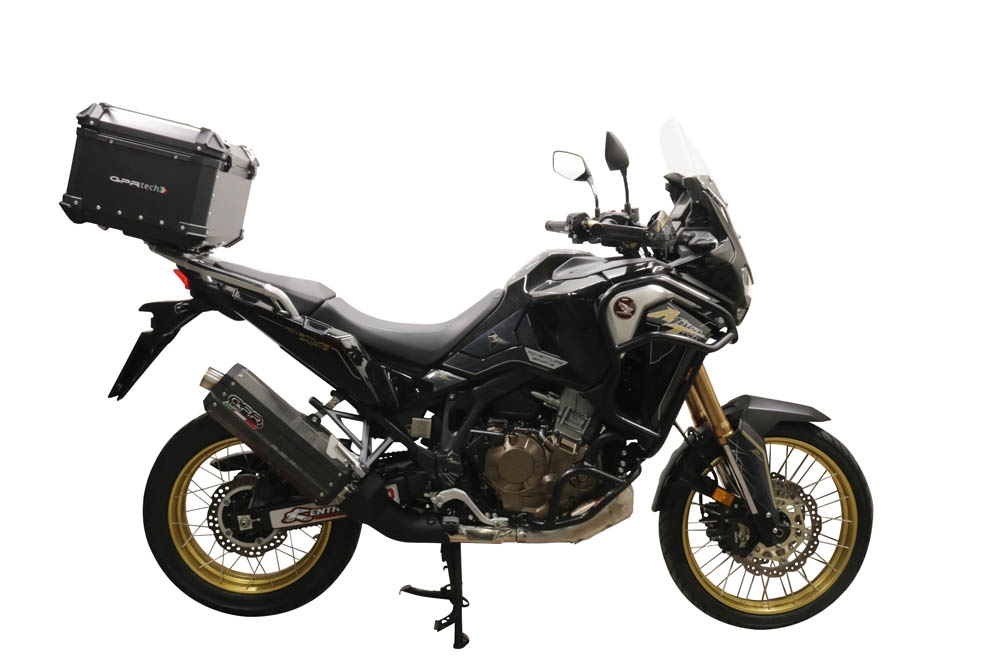 Top case em alumínio, cor preta com placa específica incluída Top case maletas GPR TECH compatível com Honda Crf 1100 L Africa Twin 2020/2024 e5