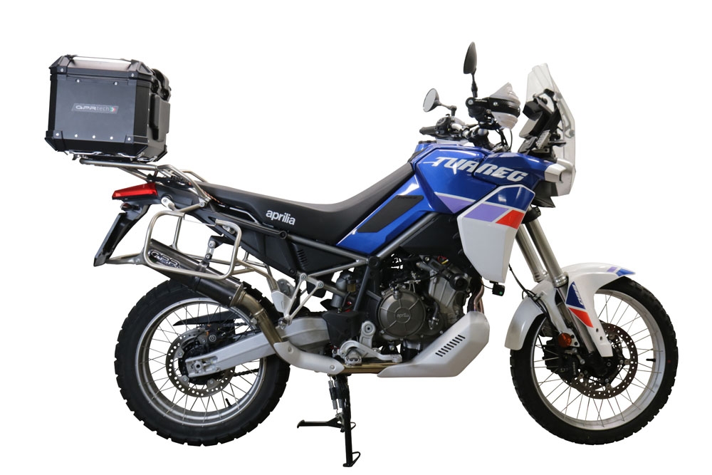 Top case em alumínio, cor preta com placa específica incluída Top case maletas GPR TECH compatível com Aprilia Tuareg 660 2021/2024 e5