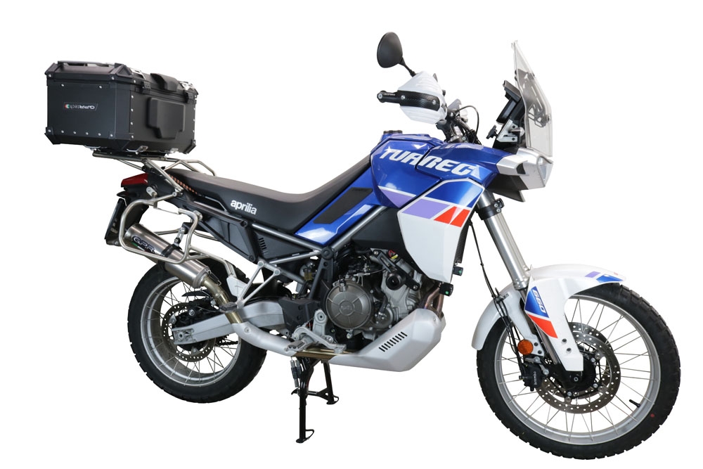 Top case em alumínio, cor preta com placa específica incluída Top case maletas GPR TECH compatível com Aprilia Tuareg 660 2021/2024 e5