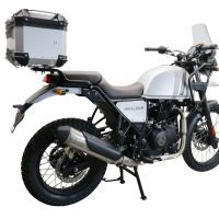 Top case em alumínio, cor prata com placa específica incluída Top case maletas GPR TECH compatível com Royal Enfield Himalayan 410 2017/2023