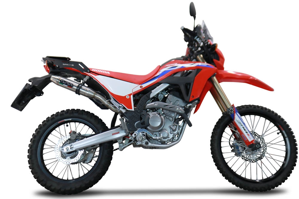 Escape compatível com Honda Crf 300 L - Rally 2021-2024, Deeptone Inox, Sistema de escapamento de corrida incluindo tubo de ligação específico com dbkiller 