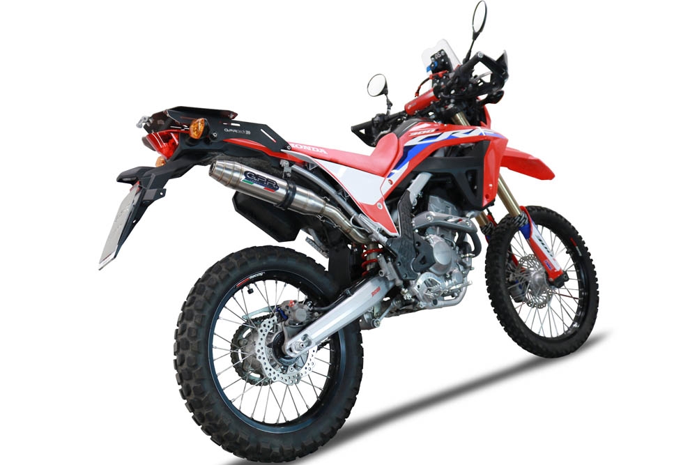 Escape compatível com Honda Crf 300 L - Rally 2021-2024, Deeptone Inox, Sistema de escapamento de corrida incluindo tubo de ligação específico com dbkiller 