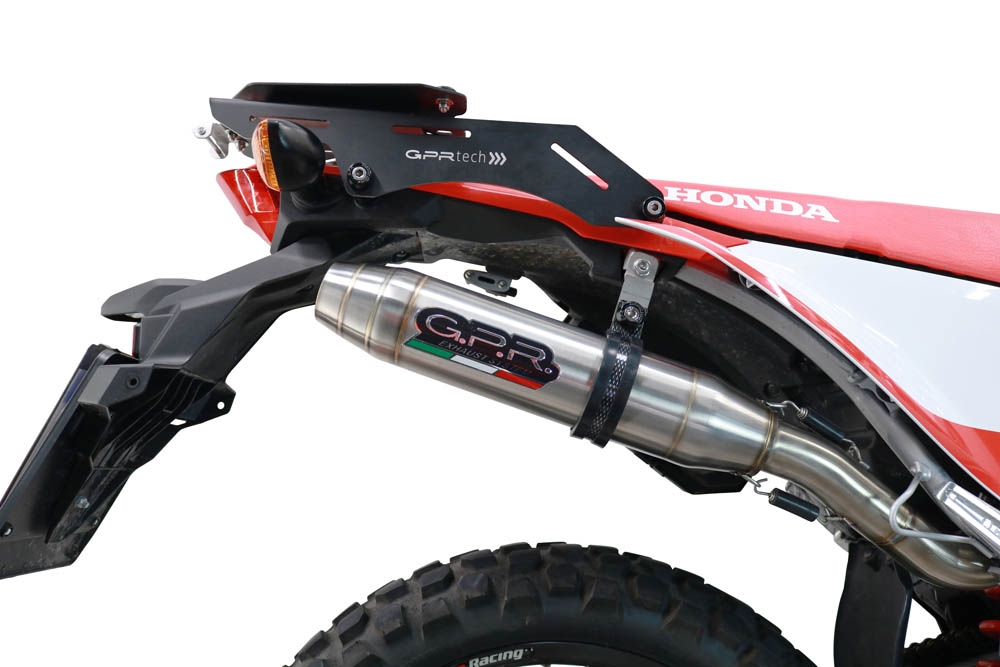 Escape compatível com Honda Crf 300 L - Rally 2021-2024, Deeptone Inox, Sistema de escapamento de corrida incluindo tubo de ligação específico com dbkiller 