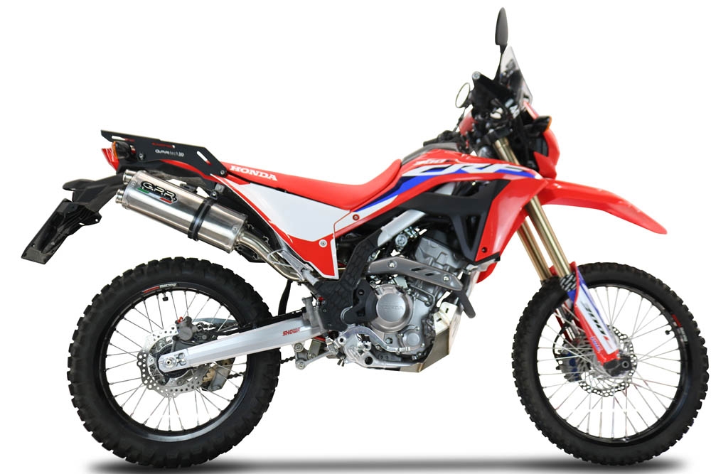 Escape compatível com Honda Crf 300 L - Rally 2021-2024, Dual Inox, Sistema de escapamento de corrida incluindo tubo de ligação específico com dbkiller 