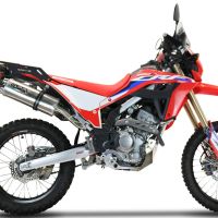 Escape compatível com Honda Crf 300 L - Rally 2021-2024, Dual Inox, Sistema de escapamento de corrida incluindo tubo de ligação específico com dbkiller 