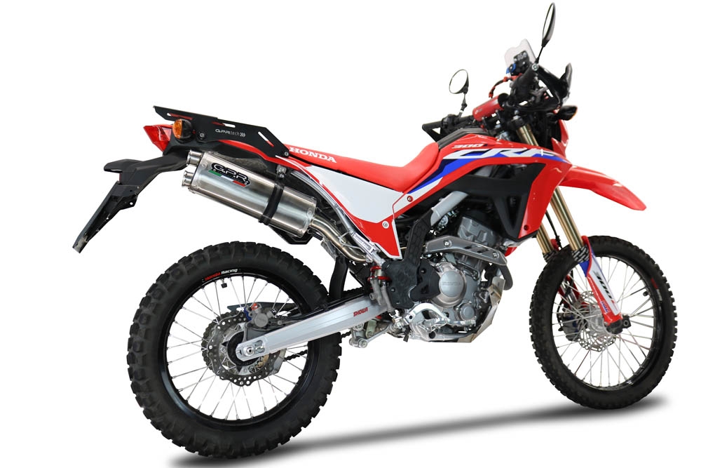 Escape compatível com Honda Crf 300 L - Rally 2021-2024, Dual Inox, Sistema de escapamento de corrida incluindo tubo de ligação específico com dbkiller 