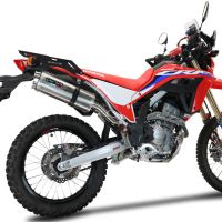 Escape compatível com Honda Crf 300 L - Rally 2021-2024, Dual Inox, Sistema de escapamento de corrida incluindo tubo de ligação específico com dbkiller 