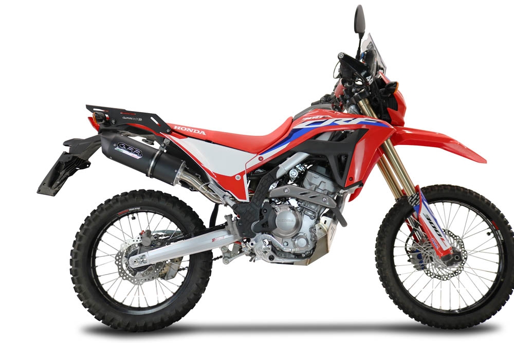 Escape compatível com Honda Crf 300 L - Rally 2021-2024, Furore Evo4 Nero, Escape legal, homologado, silenciador com catalisador, db killer removível e tubo de ligação específico 