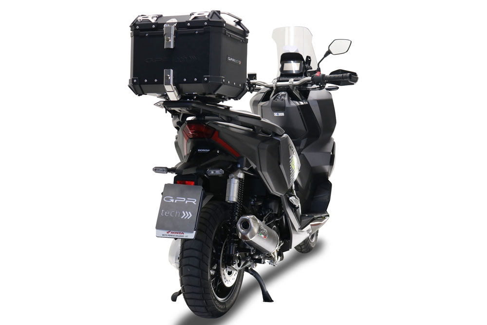 Top case em alumínio, cor preta com placa específica incluída Top case maletas GPR TECH compatível com Honda Adv 350 2022/2024 e5
