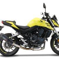 Escape compatível com Honda CB 750 Hornet 2023-2024, M3 Black Titanium, Escape legal, homologado, silenciador com db killer removível e tubo de ligação específico 