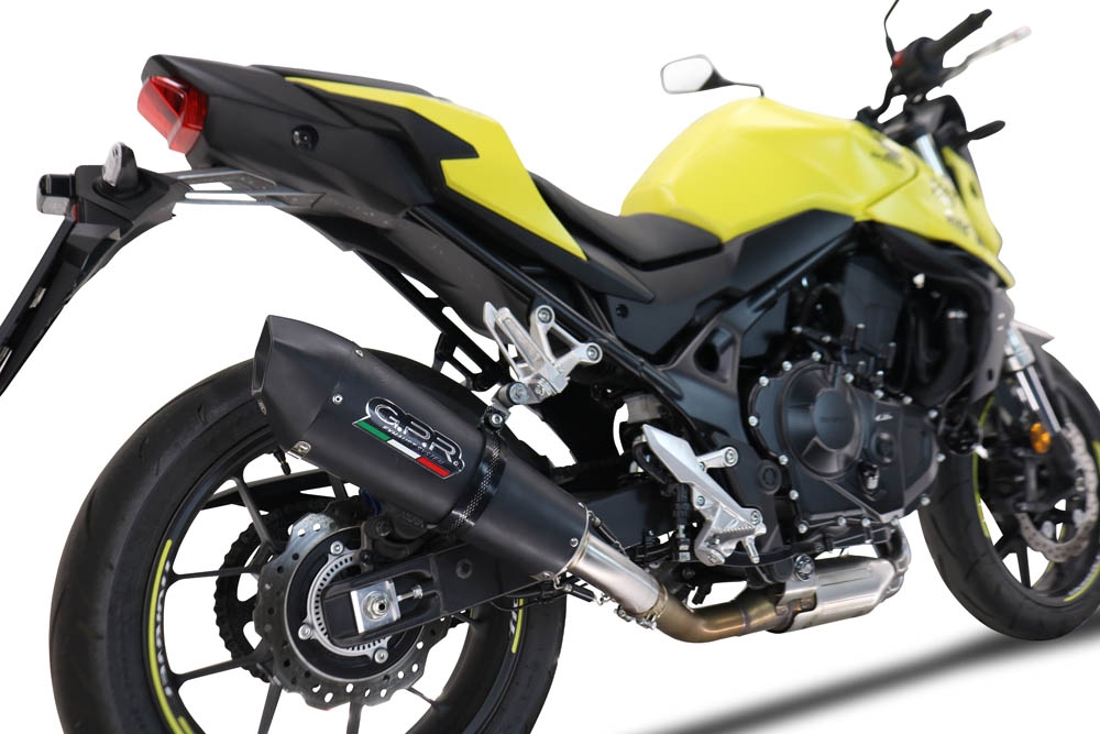 Escape compatível com Honda CB 750 Hornet 2023-2024, M3 Black Titanium, Escape legal, homologado, silenciador com db killer removível e tubo de ligação específico 