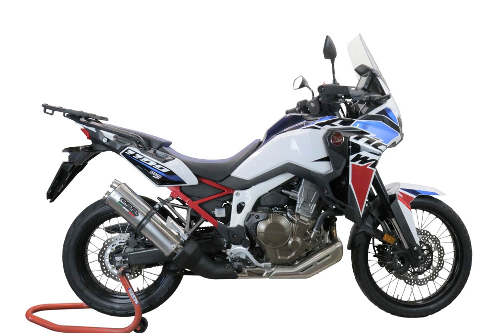 Escape compatível com Honda Crf 1000 L Africa Twin 2015-2017, Dual Inox, Escape legal, homologado, silenciador com db killer removível e tubo de ligação específico 