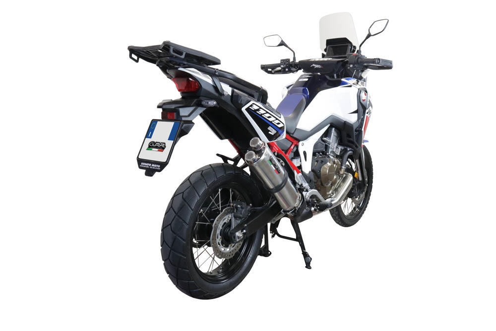 Escape compatível com Honda Crf 1000 L Africa Twin 2015-2017, Dual Inox, Escape legal, homologado, silenciador com db killer removível e tubo de ligação específico 