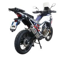 Escape compatível com Honda Crf 1000 L Africa Twin 2015-2017, Dual Inox, Escape legal, homologado, silenciador com db killer removível e tubo de ligação específico 