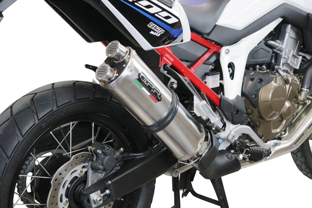 Escape compatível com Honda Crf 1000 L Africa Twin 2015-2017, Dual Inox, Escape legal, homologado, silenciador com db killer removível e tubo de ligação específico 