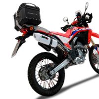 Top case em alumínio, com porta-bagagens específico em alumínio cor preto com placa específica incluída Top case maletas GPR TECH compatível com Honda Crf 300 L / Rally 2021/2024 e5