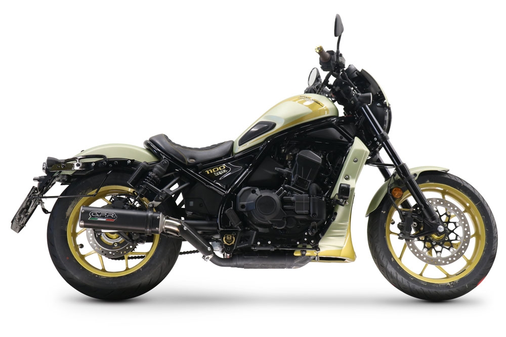 Escape compatível com Honda Cmx 1100 Rebel 2021-2024, M3 Black Titanium, Escape legal, homologado, silenciador com db killer removível e tubo de ligação específico 