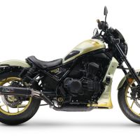 Escape compatível com Honda Cmx 1100 Rebel 2021-2024, M3 Black Titanium, Escape legal, homologado, silenciador com db killer removível e tubo de ligação específico 