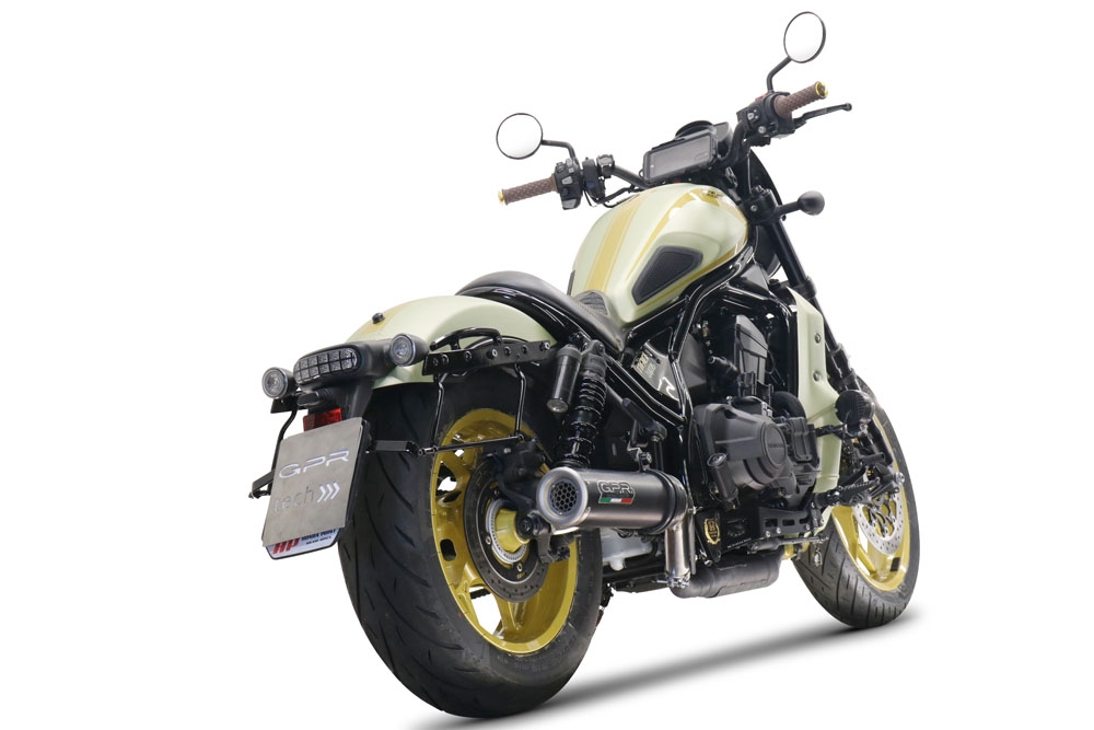 Escape compatível com Honda Cmx 1100 Rebel 2021-2024, M3 Black Titanium, Escape legal, homologado, silenciador com db killer removível e tubo de ligação específico 