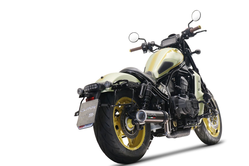 Escape compatível com Honda Cmx 1100 Rebel 2021-2024, M3 Poppy , Escape legal, homologado, silenciador com db killer removível e tubo de ligação específico 