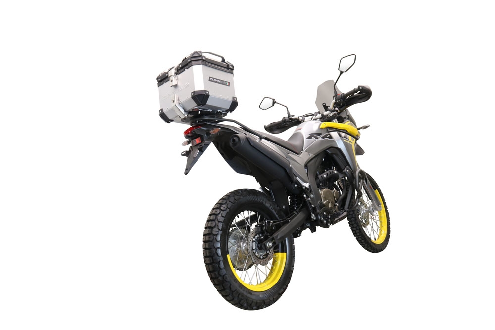 Top case em alumínio, cor prata com placa específica incluída Top case maletas GPR TECH compatível com Voge 300Rally 2022/2024 e5