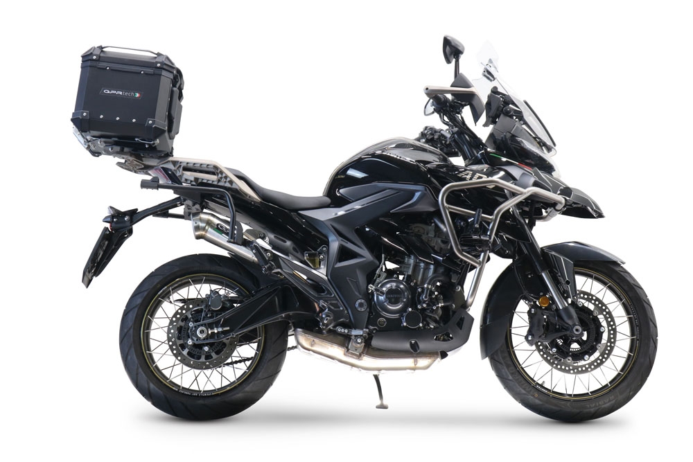 Escape compatível com Zontes 350 T2 ADV 2022-2024, Powercone Evo, Escape legal, homologado, silenciador com db killer removível e tubo de ligação específico 