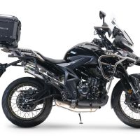 Escape compatível com Zontes 350 T2 ADV 2022-2024, Powercone Evo, Escape legal, homologado, silenciador com db killer removível e tubo de ligação específico 