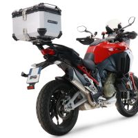 Top case em alumínio, cor prata com placa específica incluída GPR TECH compatível com Ducati Multistrada V4 / V4S / V4S Sport 1100 2021/2024