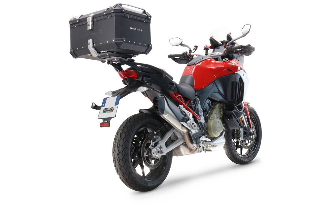 Top case em alumínio, cor preta com placa específica incluída GPR TECH compatível com Ducati Multistrada V4 / V4S / V4S Sport 1100 2021/2024