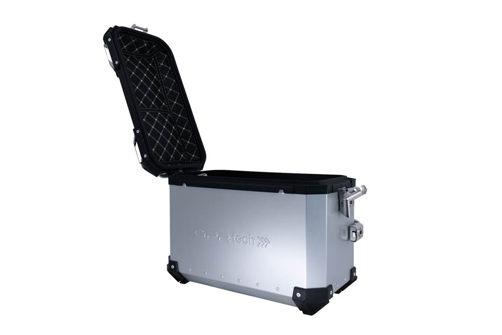 Par de malas laterais em alumínio cor prata com porta-bagagem específico GPR TECH compatível com  Kawasaki Versys 650 2021/2022 e5