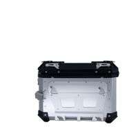 Par de malas laterais em alumínio com o lado direito contornado, cor prata com porta-bagagem específico GPR TECH compatível com  Bmw R 1200 Gs 2017/2018 e4