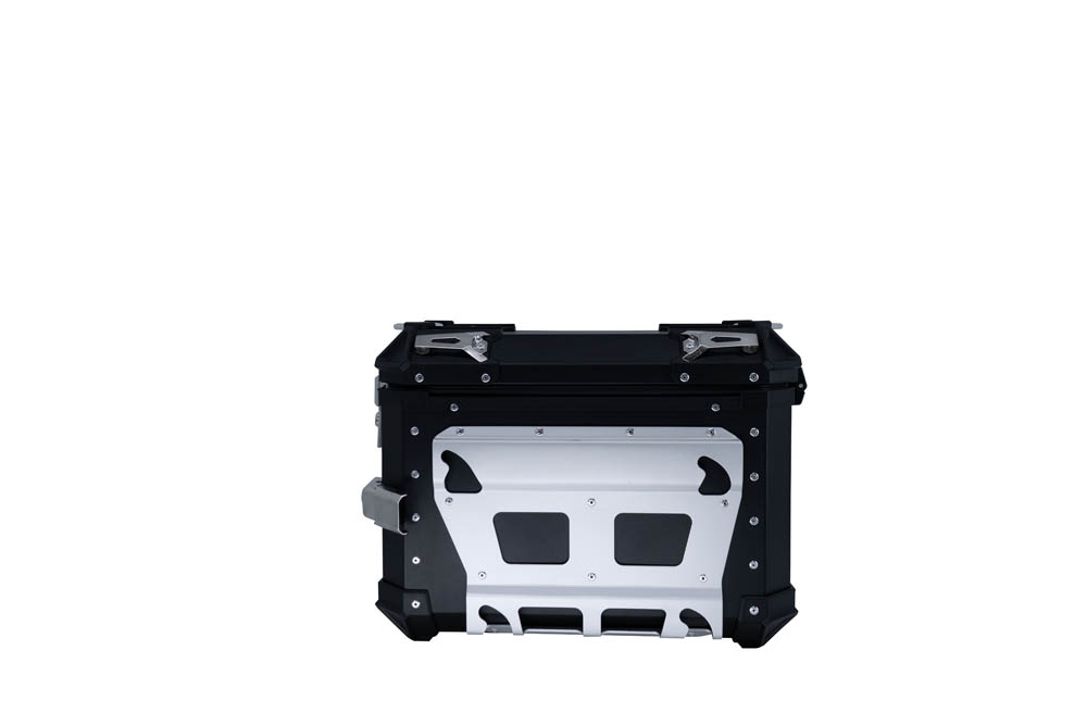 Par de malas laterais em alumínio com o lado direito contornado, cor preta com porta-bagagem específico GPR TECH compatível com  Bmw F 750 Gs 2021/2024 e5