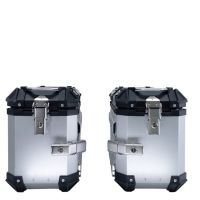 Par de malas laterais em alumínio cor prata com porta-bagagem específico GPR TECH compatível com  Kawasaki Versys 650 2015/2016 e3