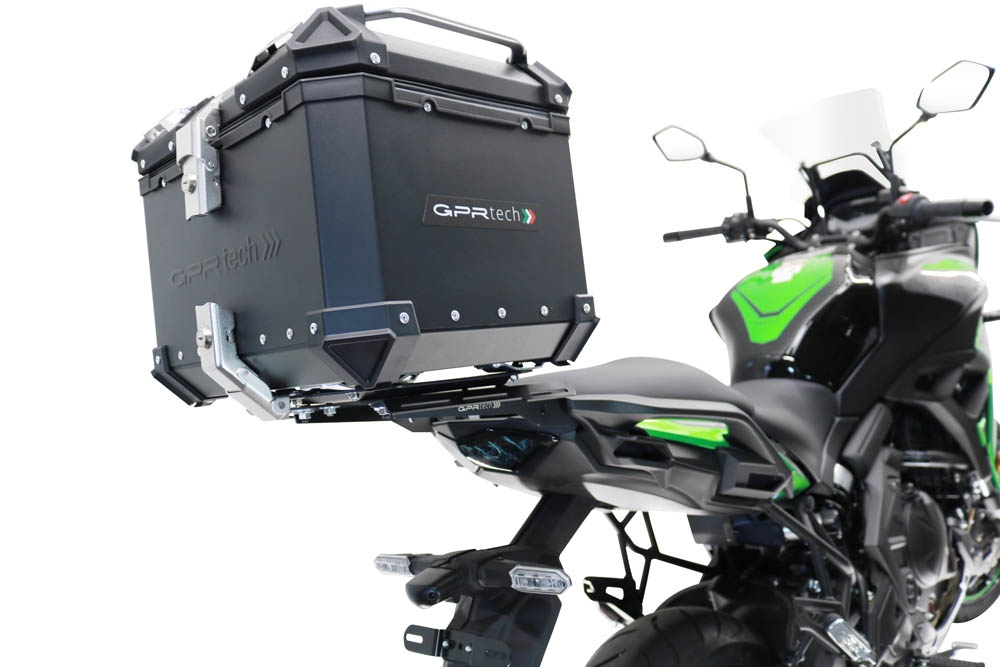 Top case em alumínio, cor preta com placa específica incluída GPR TECH compatível com Kawasaki Versys 650 2015/2016 e3