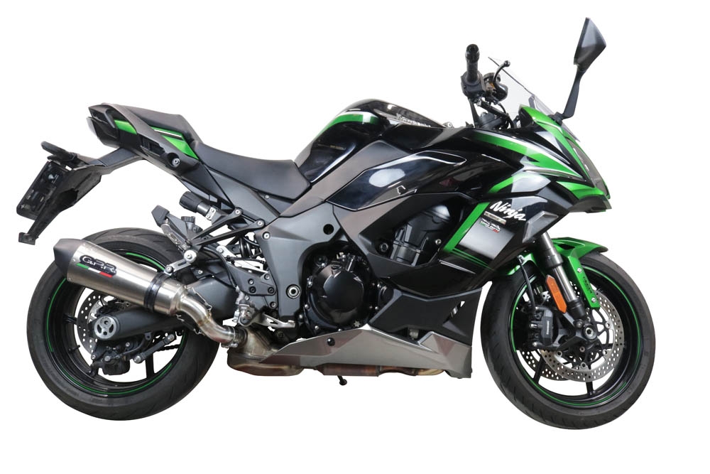 GPR escape compatível com  Kawasaki Ninja 1000 Sx 2021-2024, New Grand Prix Evo Titanium, Sistema racing  Silencioso com tubo de ligação 