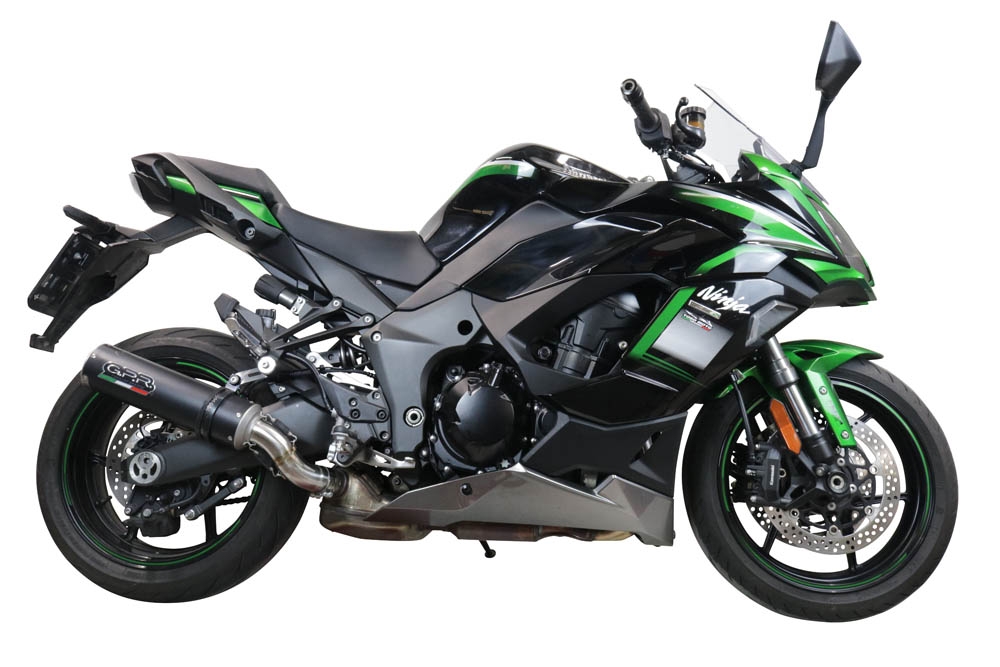 Escape compatível com Kawasaki Ninja 1000 Sx 2020-2020, M3 Black Titanium, Escape legal, homologado, silenciador com db killer removível e tubo de ligação específico 